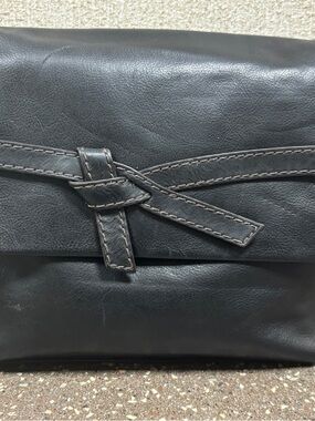 Fossil Black Leather Diamond Logo Patch